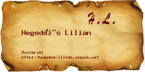 Hegedűs Lilian névjegykártya